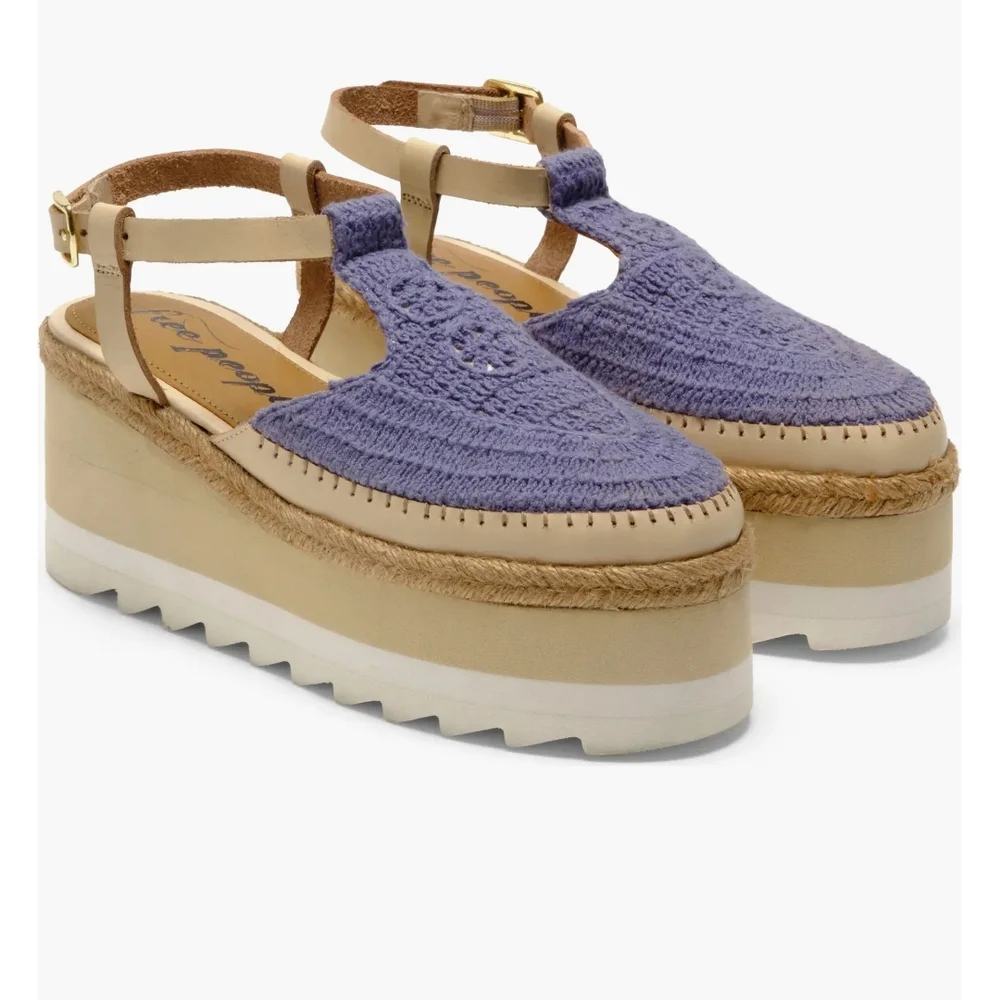 Free People Mornings In Mykonos Platform Wedge Sandals - Picture 2 of 7